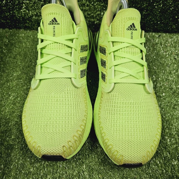 Adidas Ultraboost 20 Neon Signal Green Athletic Running Sneakers Mens 8.5 - Picture 2 of 8